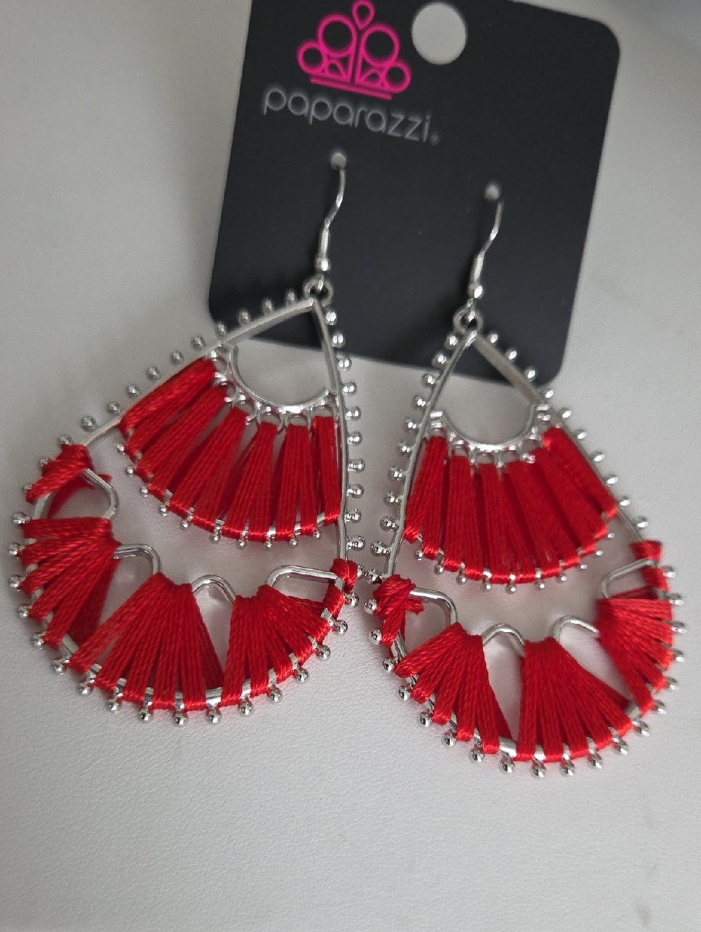Paparazzi Samba Scene Red Earrings NWT